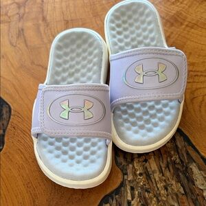 Under Armour Kids Slide Sandals - Light Purple and White